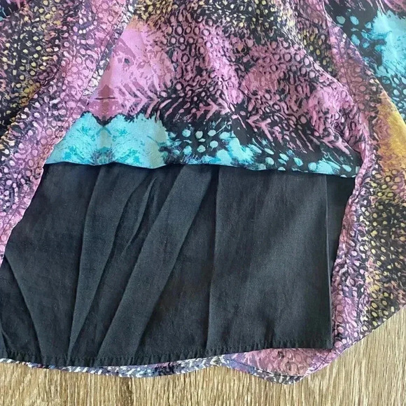 Purple Spaghetti Strap Printed Dress - S - Picture 5 of 10